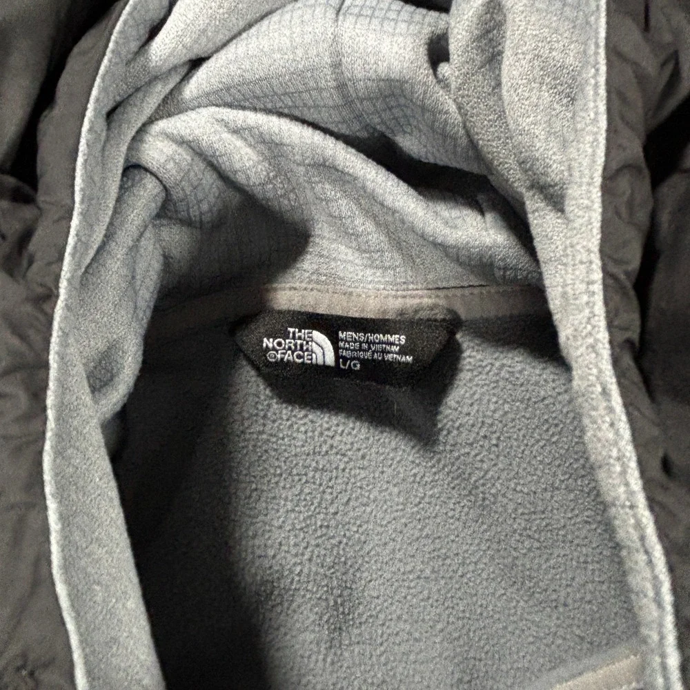 North Face Jacket Mens L Gray Black Full Zip Hoodie Hiking Gorpcore Outdoor